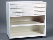 MARTIN® Modular Mobile Cabinet / 3 Wide Drawers, 2 Shelves